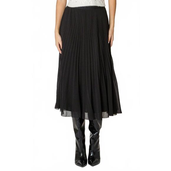 DEX Dresses & Skirts - NEW DEX midi embroidered pleated skirt in black